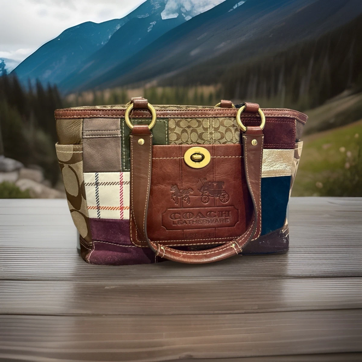 Coach Patchwork Shoulder Bag Medium Bags & Handbags for Women for