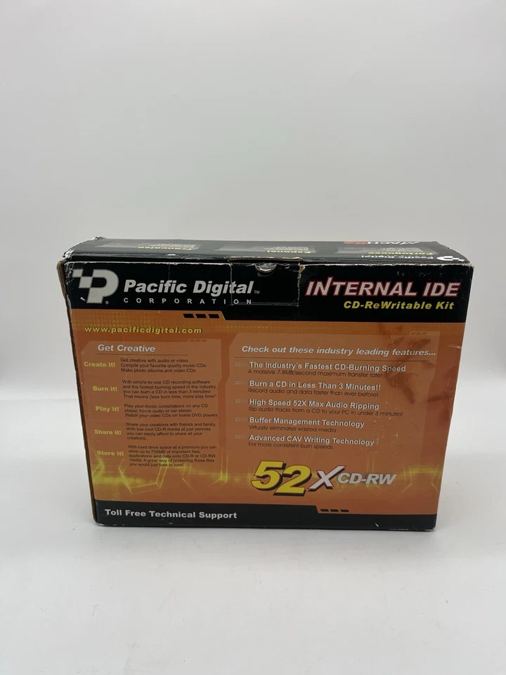 Unused Pacific Digital Mach 52 IDE CD-RW drive, beige bezel, cables, software - Image 2 of 4