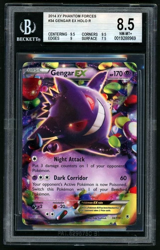 Pokemon Gengar EX 2014 XY Phantom Forces Holo Rare BGS 8.5