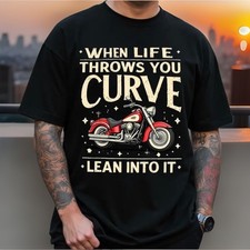 Mens Medium Motorcycle T Shirt Black Cotton Gift       
