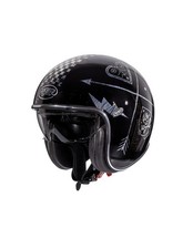CASCO MOTO IN FIBRA JET PREMIER VINTAGE ARGENTO CROMO LUCIDO TAGLIA M L