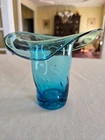 Vintage Small Hand Blown Pinched Glass Top Hat 4 3/4" possibly Blenko, Bischoff