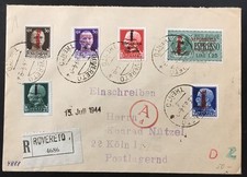 1944 Repubblica Sociale RSI Raccomandata Rovereto