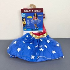 Rubie's Girls Wonder Woman Dress Up CosGirls Costume Size S 6/6X NEW