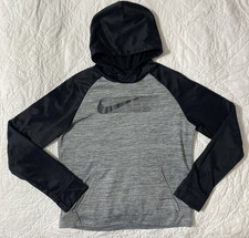 Youth Nike Dri-Fit Logo Pullover Hoodie, XL, Gray/Black, Swoosh