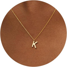 Initial Necklaces for Women - 14K Gold Plated Dainty Letter Necklace Alphabet A-
