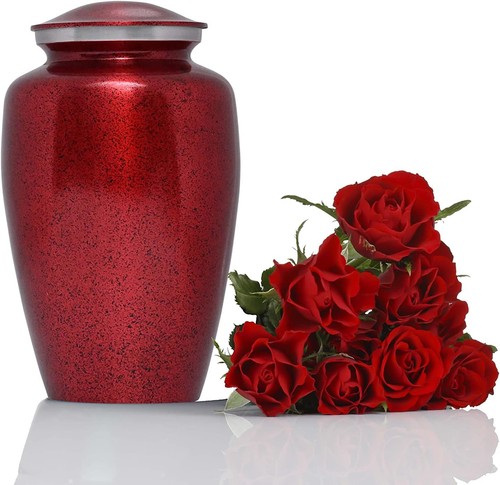 Cremation Urns for Human Ashes Adult RED DOT (10" Height x 6" Width Red Dot - Picture 7 of 7