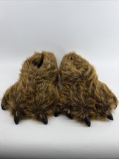 Sasquatch Grizzly Bear Paw Slippers Furry Animal Feet Claw Slippers Unisex L