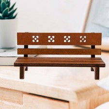 2 Pcs Mini House Accessory Wood Miniature Bench Furniture Models