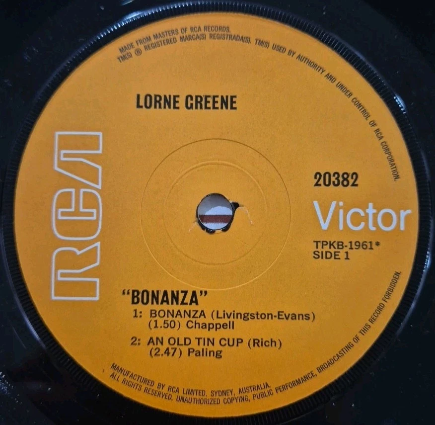 Lorne Greene – Bonanza (RCA Victor)