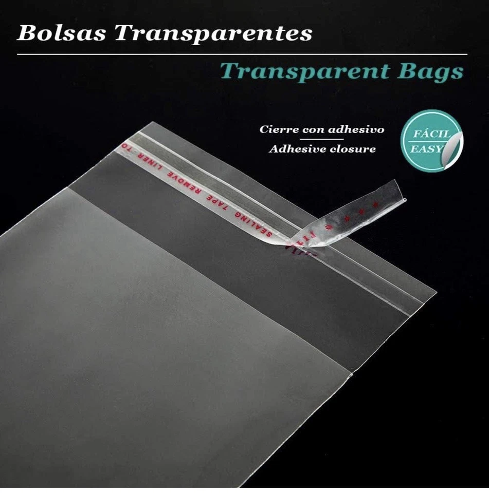 Lot de 1000 sachets plastique transparent à fermeture adhésive 8x12cm - Photo 3/4
