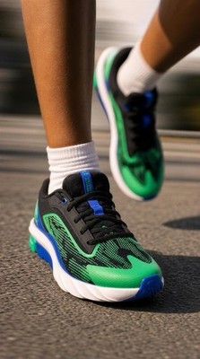 Under Armour BGS Charged Scramjet 4 Shoes Size 6 Black Blue Green 3024208-002
