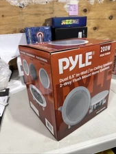 Pyle Dual 6.5” In-wall / In-ceiling Speakers 2-way Flush Mount Home Speakers 