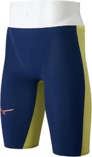 Mizuno GX SONIC ROYAL PW N2MBD001 Men's Racing Swimsuit Size S Navy/Yellow
