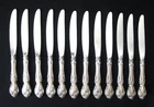 Twelve Gorham "Melrose" 9" Dinner Knives with Sterling Handles