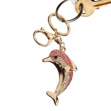 Rhinestone Dolphin Keychain Metal Animal Keyring Dolphin Bag Charm For Women