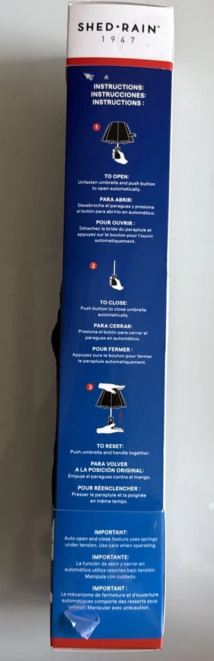 Paraguas Shedrain Windpro 75 mph Shed Rain 1947 nuevo Foto 3 de 4