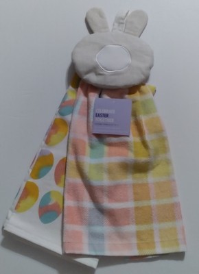 Set of 2 Celebrate Easter Together Holiday Kitchen Towels Bunny & Eggs - Gift