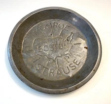 Farmhouse Decor Vintage 9” Tin Metal Pie Pan Monroe Boston Strause Piemaker