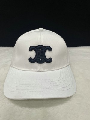 Celine Triomphe White & Black Adjustable Unisex Baseball Cap