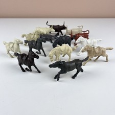 Marx Western Ranch Set Roy Rogers Chubby 60mm Vinyl Horse Steer Lot of 14 Animal
