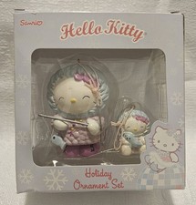 Sanrio Hello Kitty Holiday Ornament Set Snowflake Winter Figurines NIB