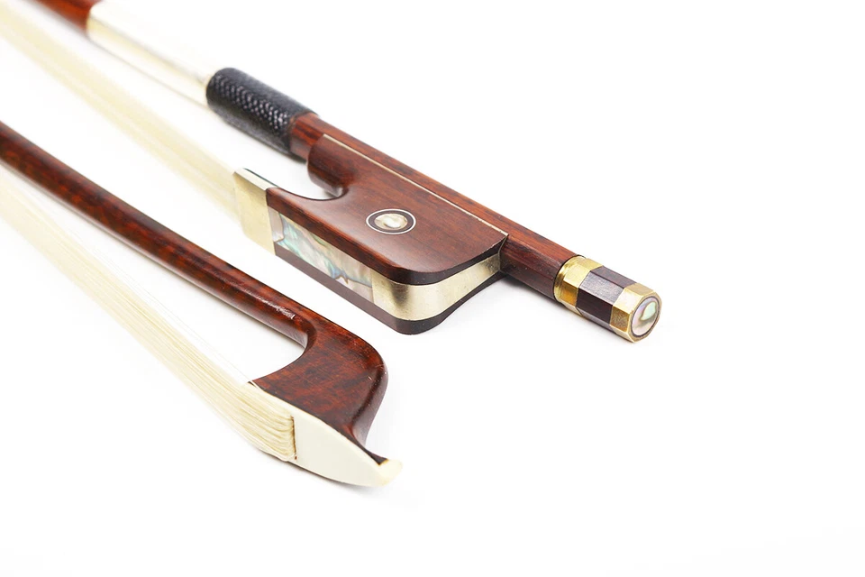 New 4/4 Cello Bow Snakewood Cello Bows Full Size Natural Bow Hair Letterwood - Image 2 of 4