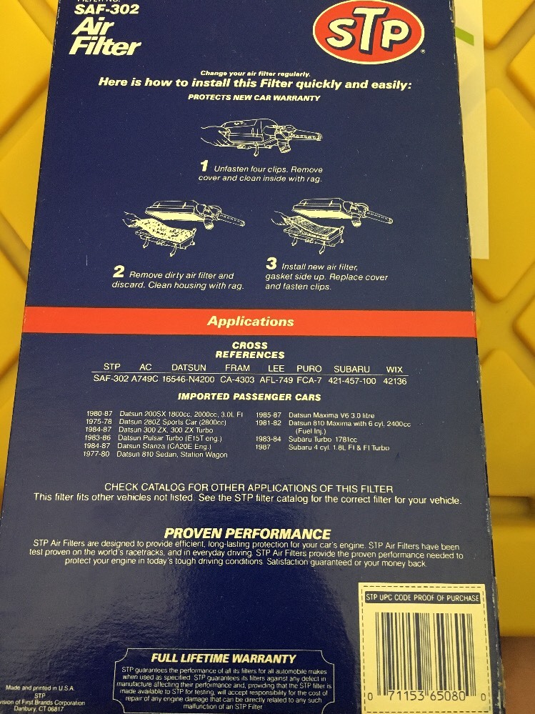SAF-302 STP Filter Datsun. A749c. 16546-n4200. CA-4303. AFL-749