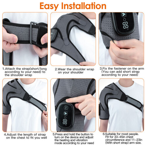 Shoulder Heating Pad Cordless Heated Shoulder Wrap Massager Shoulder Pain Relife - Picture 3 of 13