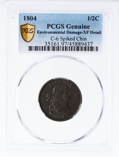 1804 C-6 R-2 PCGS XF Detail LDS 11.0 Draped Bust Half Cent Coin 1/2c - Picture 3 of 3
