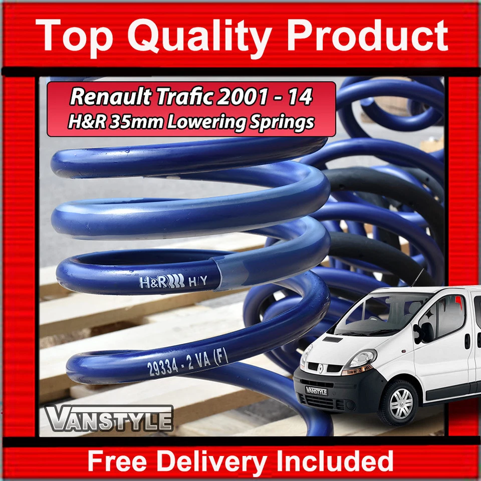 FITS RENAULT TRAFIC 01-14 GENUINE H&R 35MM SPORT LOWERING SUSPENSION SPRINGS X4