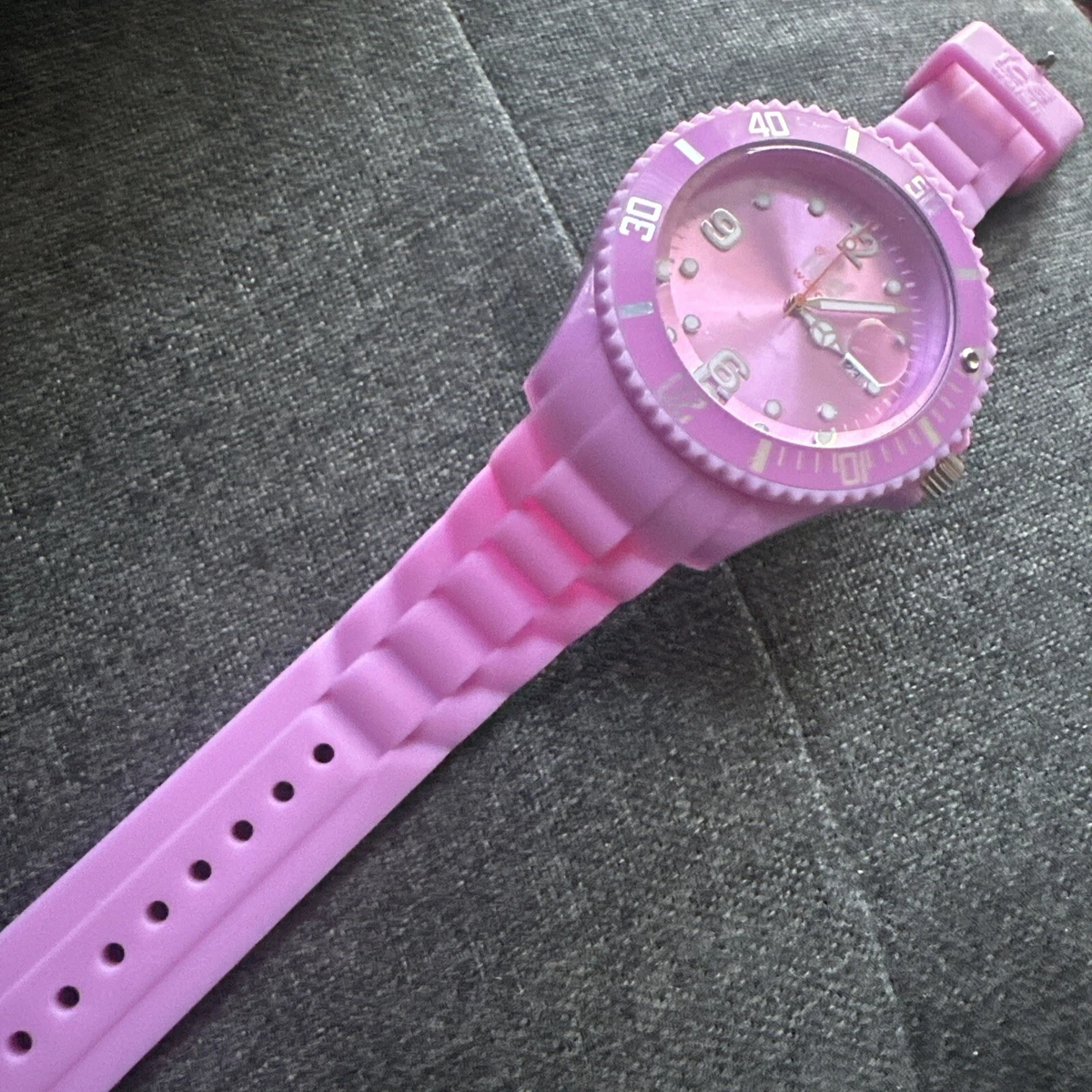 Running‎ Ice Watch 44mm Classic Light Purple Plastic Resin Quartz Watch Big Dial Roman Numerals Lavender Dial Full Iced Out Moissanite Watch 42mm main image 4