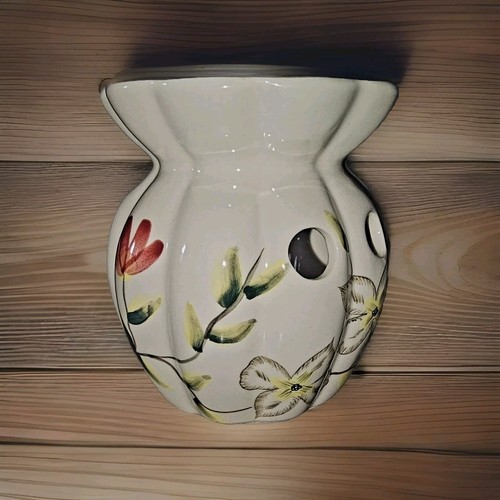 Biedermann Floral Ceramic Wax Melt Burner Tart Warmer New In Box Home Decor