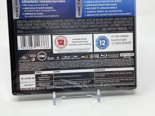 Jurassic World (4K ULTRA HD + Blu-ray) Brand New Sealed - Picture 4 of 4