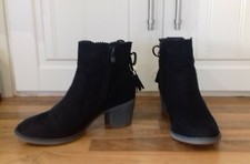 JUST REDUCED-sze 3 (36) expensive blk SUEDE very comfy ankle boots with side zip