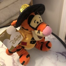 Disney Tigger Fireman Bean Bag Plush Toy 9" 100 Acre Woods Fire Dept Winnie Pooh