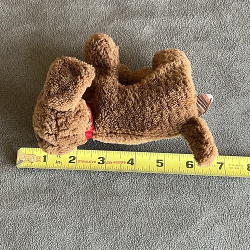 Gund PUDDLES piccoli cuccioli cani marrone chiaro peluche collare rosso NB fotografia Prop - Foto 13 di 13