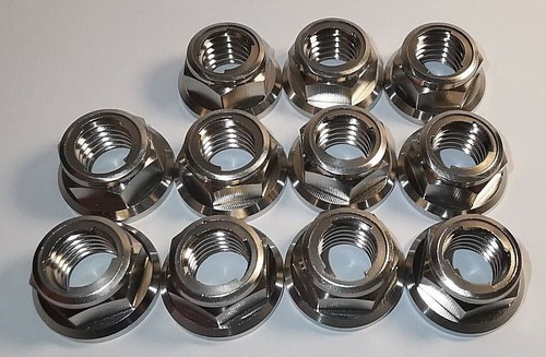 M10 x 1.5mm titanium Grade 5 TC4 hex flanged lock nuts - Picture 12 of 14