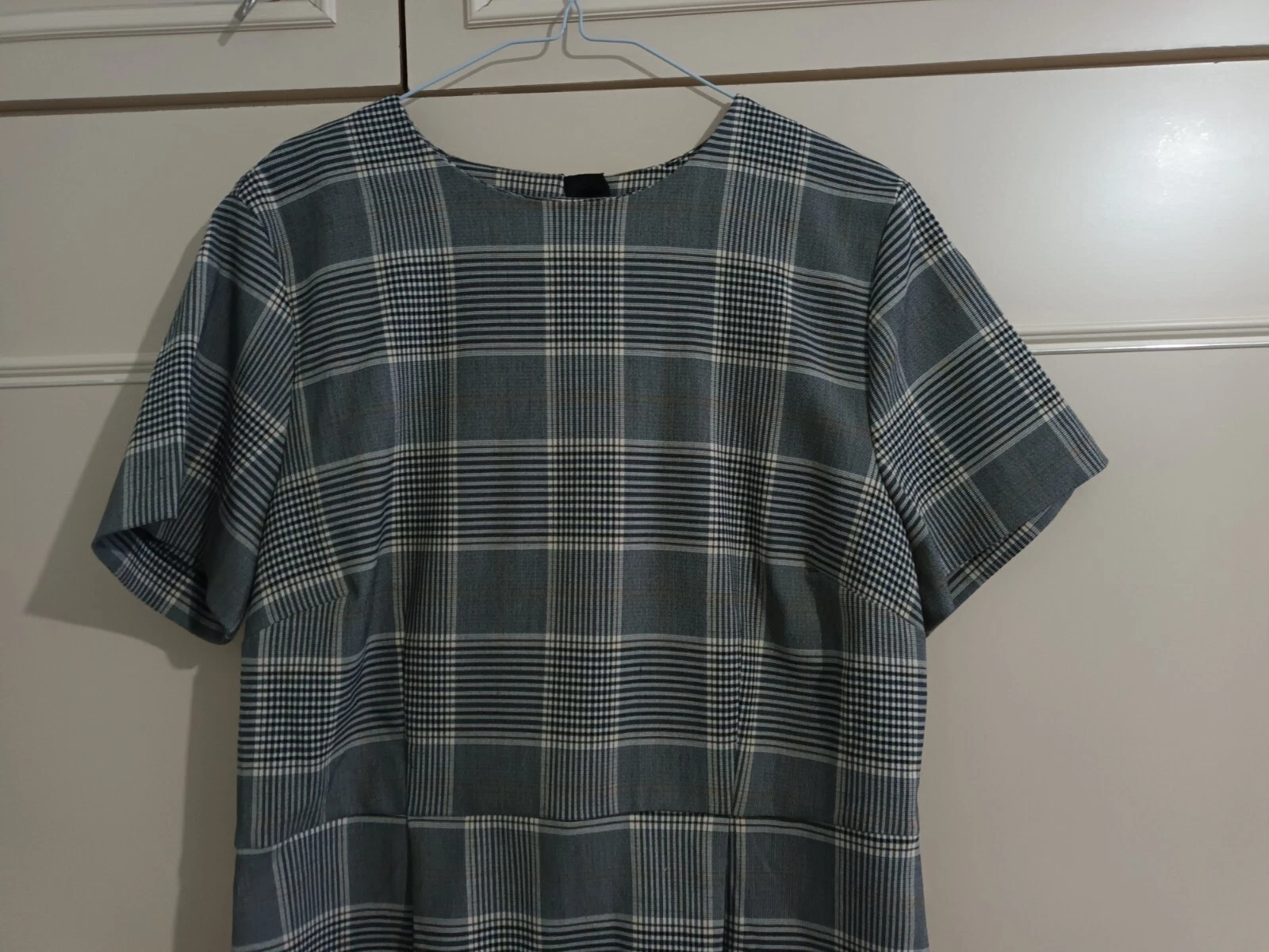 VETEMENTS abito donna nero quadri manica corta taglia 44 klu abbigliamento nuovo