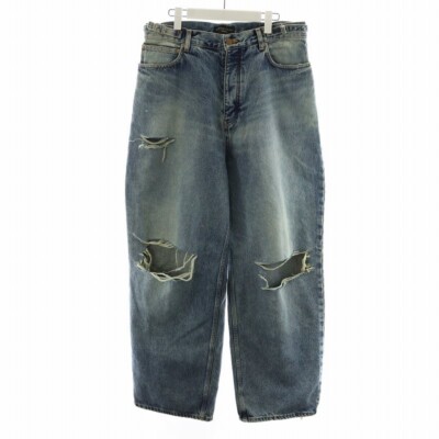 【送料&関税込】Balenciaga Destroyed Loose Jeans BALENCIAGA UNISEX Destroyed Baggy Jeans Pants Button fly