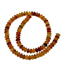 Carnelian Agate Rondelle Bead Strand 8x4mm Orange 89 Beads