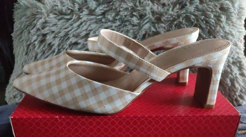 NEU KELLY KATIE SÜSSE GINGHAM HEELS UK Größe 6 (US 8 1/2) - Bild 1 von 9