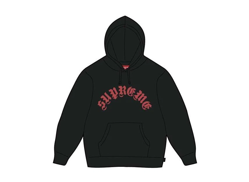 Sweat à capuche noir imprimé arc Supreme