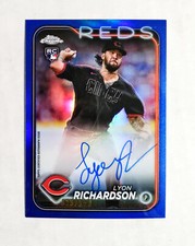 Lyon Richardson 2024 Topps Chrome RC AUTO Rookie BLUE REFRACTOR 023/150 Reds z22