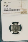 1953 P NGC PROOF 67 Roosevelt Dime!! #B1913