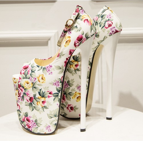 Women Sexy Heels Flower High Heels 