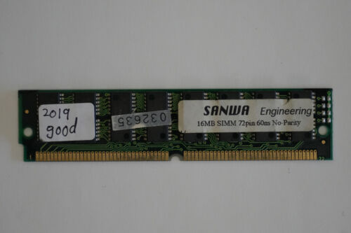 72 pin 16 MB 60ns SIMM FPM DRAM RAM RAM testata memoria funzionante - Foto 1 di 2