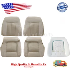 Driver Passenger Bottom Top Lean Back Cloth Seat Cover Tan For 09-14 Ford F150
