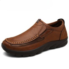 Men's Leather Casual Shoes Loafers Moccasins Breathable Slip on Driving Shoes
