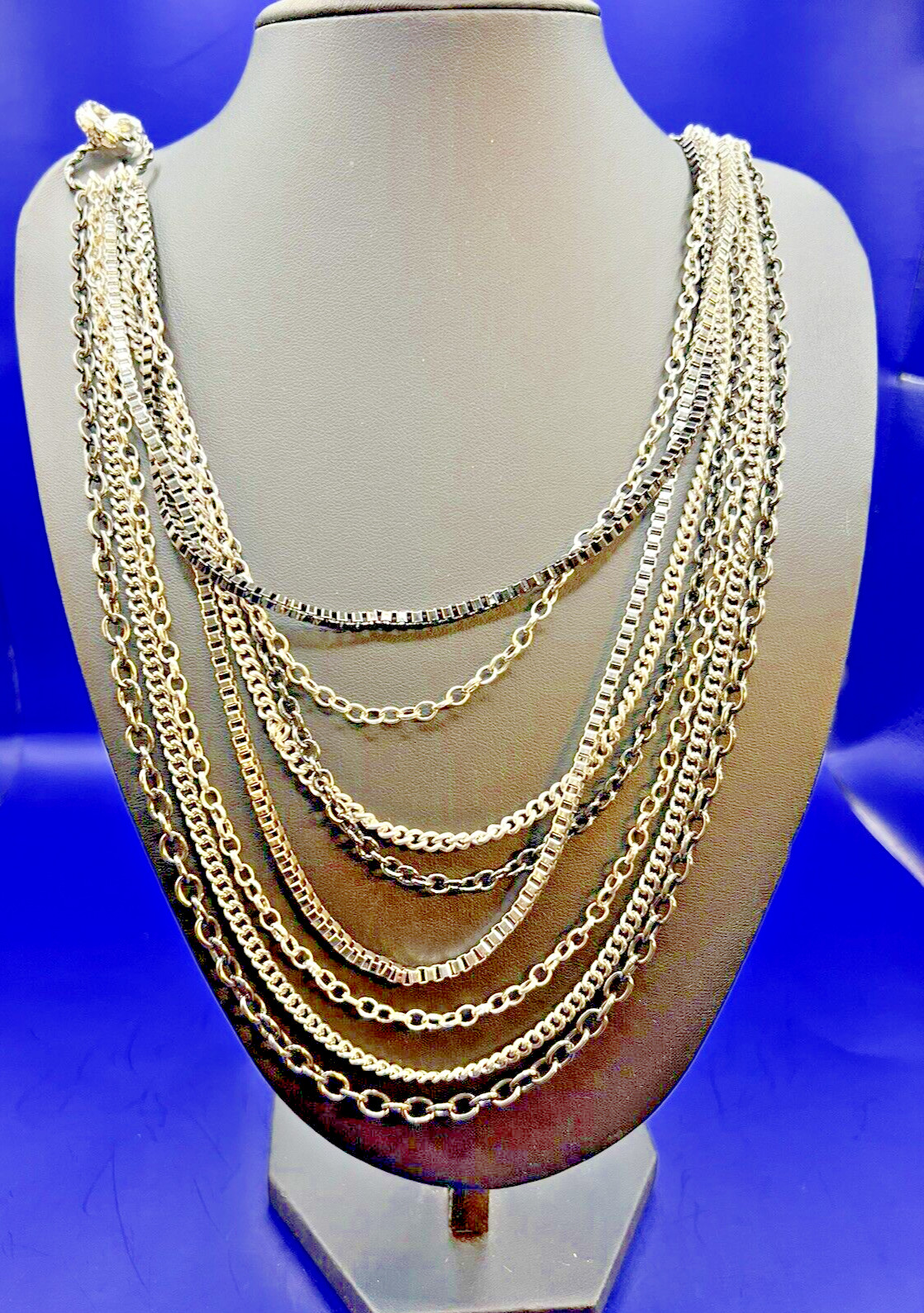 Extraordinary 34" Statement Necklace. Silver and … - image 1